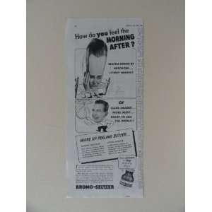  Bromo Seltzer. 30s print ad. (man hitting punching bag 