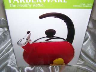   Luna 2 1/2 Quart Tea kettle, Hot Flame Red Stainless Steel New  