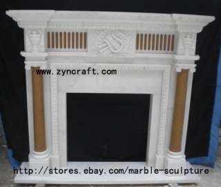 marble Fireplace Mantel mantle surround with pillar polished nature 