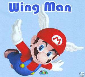 Nintendo Super Mario WING MAN wingman Funny T Shirt  S  