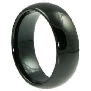   Classic Dome Black Tungsten Ring   5.0: Mens Tungsten Ring: Jewelry