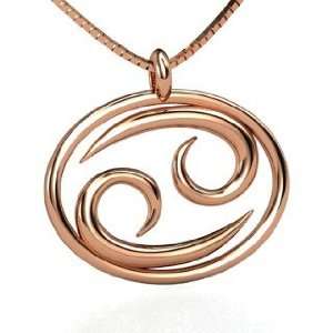  Cancer Pendant, 14K Rose Gold Necklace Jewelry