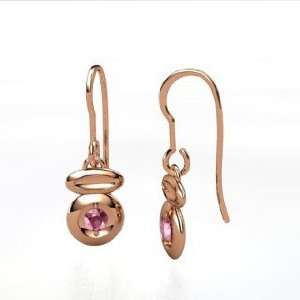   Earrings, 14K Rose Gold Earrings with Rhodolite Garnet Jewelry