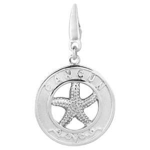 Sterling Silver CANCUN STARFISH ROUND DISC Charm Jewelry