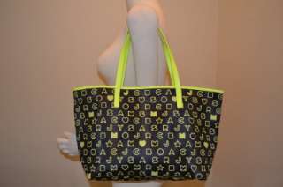 MARC BY MARC JACOBS NWT Logo Printed EAZY Tote Midnight Purple Yellow 