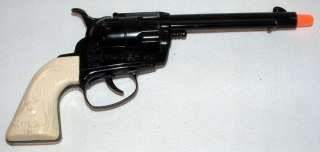 1960s MATTEL 10.5 CAST METAL FANNER 50 CAP GUN w BLACK FINISH  
