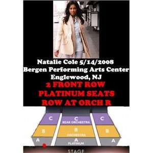  2 FRONT ROW Tickets for NATALIE COLE at the Bergen Center 