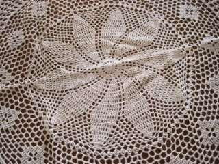 Elegant Hand Crochet Cotton Round Table Cloth BEIGE  