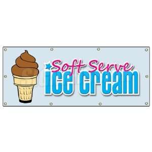  36x96 SOFT SERVE CHOCOLATE ICE CREAM BANNER SIGN signs 