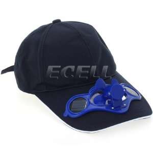     BLUE SOLAR POWERED BASEBALL CAP HAT WITH COOLING FAN Electronics