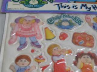 Vintage This is My House Puffy Cabbage Patch Stickers NEW in Package 