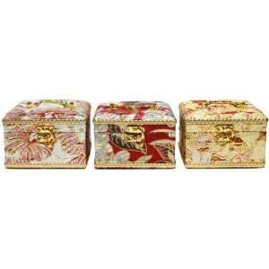  Square Gold Trim Jewelry Boxes