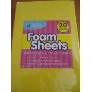  Crafters Square Foam Sheets (20 Sheets) Various Colors 