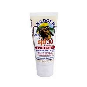  Unscented SPF30+ Sunscreen, 2.9 oz Tube from Badger 