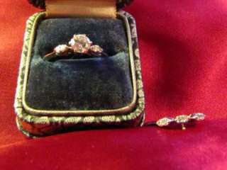   White Gold Diamond Wedding & Engagement Ring Set 1968 Vintage  