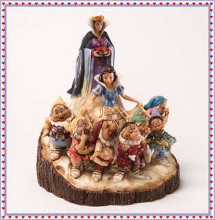 Jim Shore Disney Wood Carved Snow White & 7 Dwarfs Evil Queen Witch 