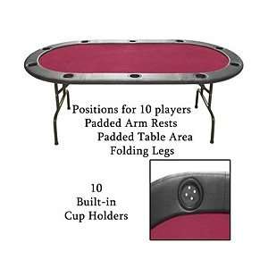  Full Size Texas Holdem Burgundy Felt Poker Table 83 x 44 