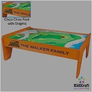  Personalized kids wooden train table   honey 