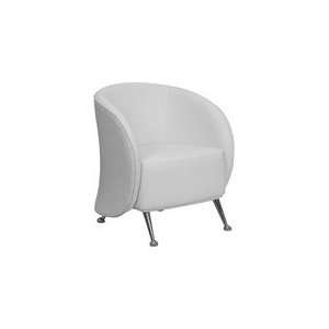    HERCULES Jet White Leather Reception Chair