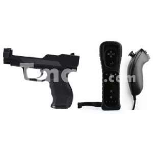   Laser Gun + Remote and Nunchuk Controller for Wii Black Video Games