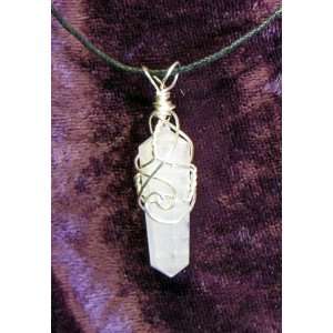  Sterling Silver Wire wrapped Rose Quartz Crystal 